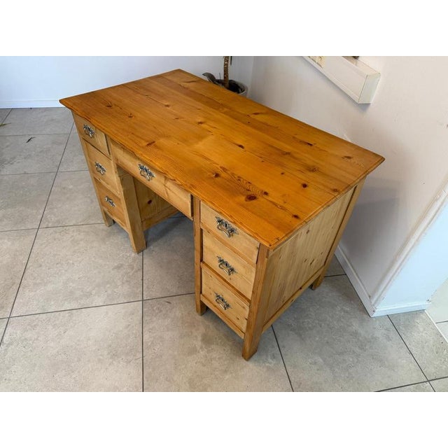 Rustic Art Nouveau Desk Secretaire in Softwood, 1920s For Sale - Image 9 of 13