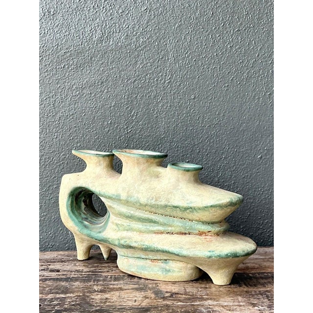 Cream Vintage Organic Form Pottery Sculpture For Sale - Image 8 of 18