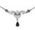 14k White Gold Sapphire Diamond Station Necklace. For Sale - Image 4 of 6