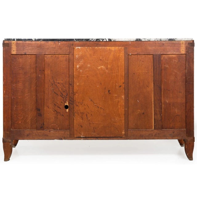 French Art Deco Cherry, Nickel and Marble Sideboard Credenza Cabinet For Sale - Image 6 of 13