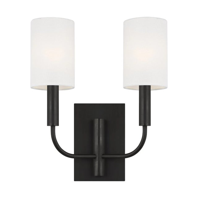 ED Ellen DeGeneres by Visual Comfort Studio Brianna Double Sconce, Aged Iron For Sale - Image 4 of 7