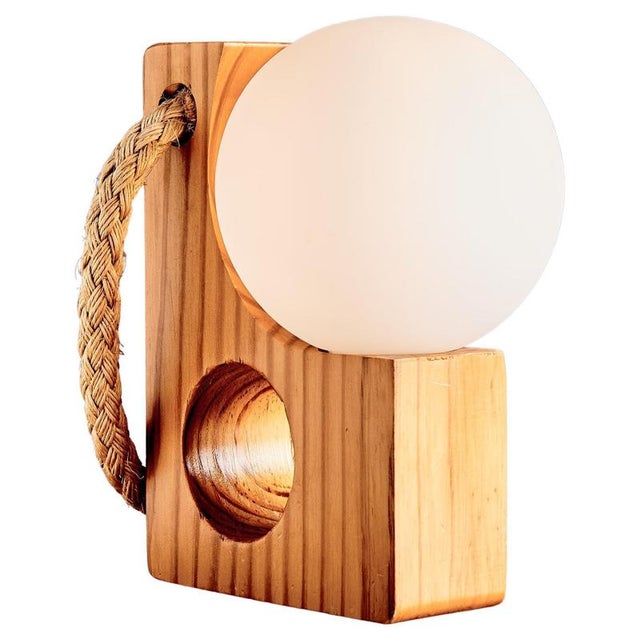 Table Lamp with Sculpted Pine Block from Temde, 1960s For Sale - Image 16 of 16