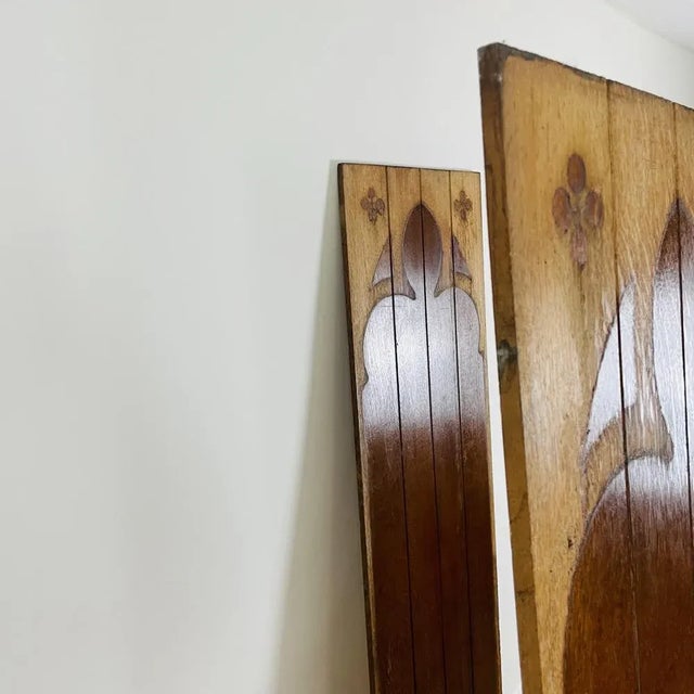 Antique Gothic Revival Oak Panels, 1890s, Set of 3 For Sale - Image 5 of 8