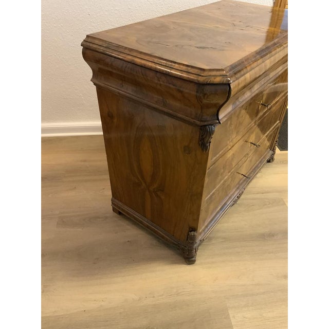 Biedermeier Tulip Head Chest of Drawers in Walnut, 1850 For Sale - Image 14 of 16