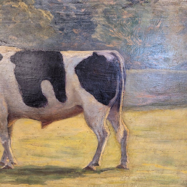 Roger Griboval, Rouen School Cow, 1980s, Oil on Board For Sale - Image 14 of 18