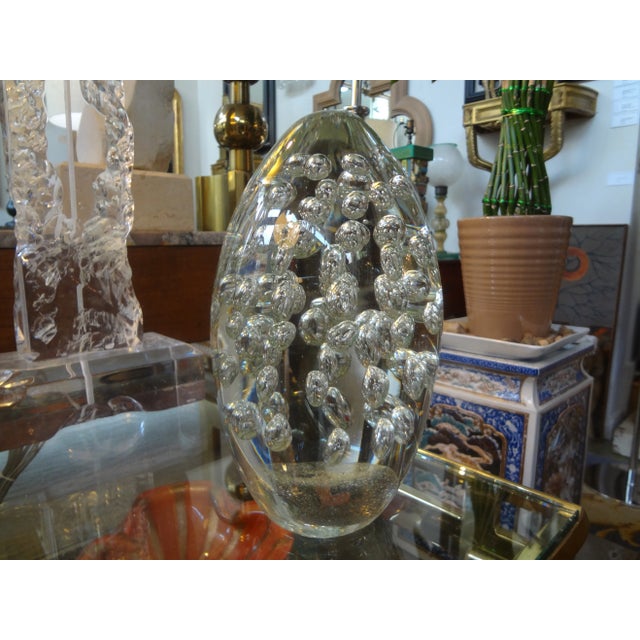 Large Italian Glass Egg With Controlled Bubbles For Sale - Image 11 of 12