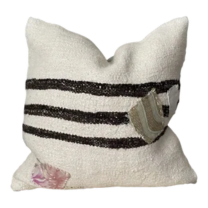 1980s Turkish Hemp Patchwork Pillow Cover