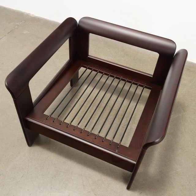 Cream Vintage Chair in Beech and Fabric, Italy, 1970s For Sale - Image 8 of 11