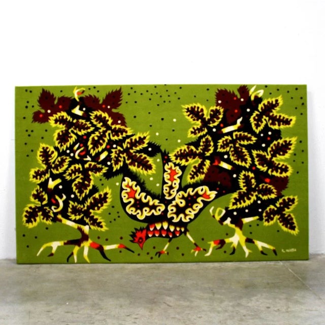 French Hand-Printed Tapestry by R. Hurtu for Robert Four For Sale - Image 4 of 4