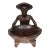 Mid 20th Century Hand Wood Carved Oriental Man Holding Bowl Ashtray For Sale