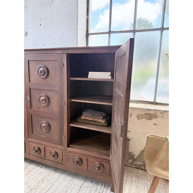 Basque Wardrobe in Oak by Dudouyt, 1950s For Sale - Image 13 of 18