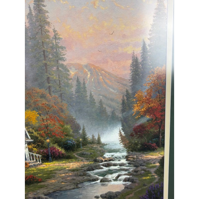 Rustic Thomas Kinkade "The Forest Chapel" – Limited Edition S/N (Charter Phase) For Sale - Image 3 of 12
