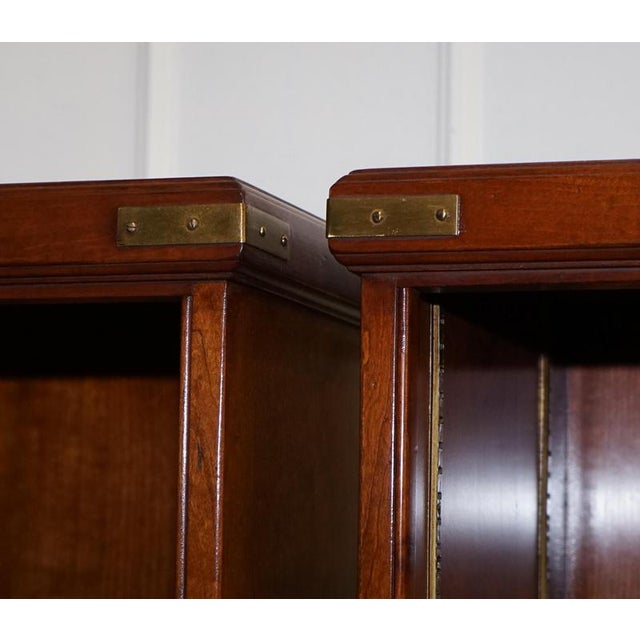 Military Campaign Open Bookcases from Kennedy, London, Set of 2 For Sale - Image 14 of 18