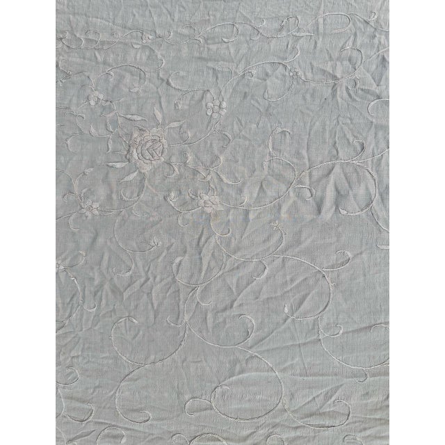 Manila Piano Shawl with Floral Chinese Embroidery, 1920s For Sale - Image 11 of 14
