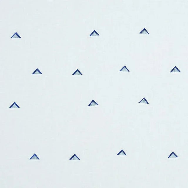 Sample - Schumacher X Caroline Z Hurley Overlapping Triangles Fabric in Navy & White For Sale