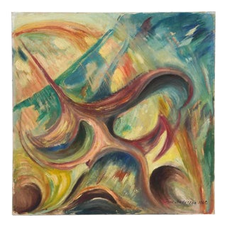 Modern Abstract Expressionist Painting Signed For Sale