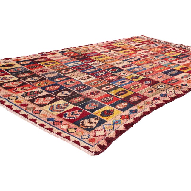 78877 Vintage Persian Lori Checkerboard Rug, 05'01 x 07'08. This exquisite hand-knotted wool vintage Persian Lori rug...