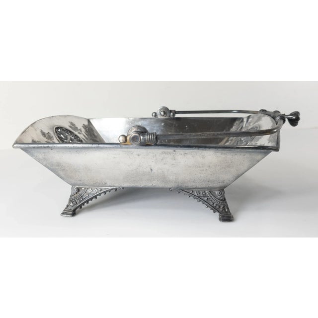 Silver 19th Century American Victorian Silverplate Basket With Cat For Sale - Image 8 of 12