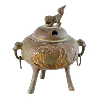 Antique Japanese Bronze Koro Incense Burner For Sale