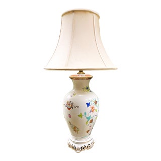 Finely Decorated Vintage Chinoiserie Porcelain Vase Mounted as Lamp For Sale