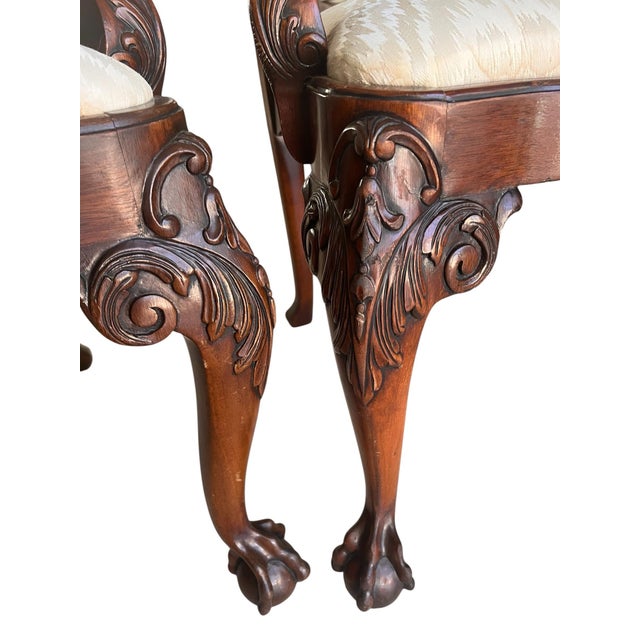 This chair is a Chippendale style mahogany armchair, a traditional design popularized in the 18 century and frequently...