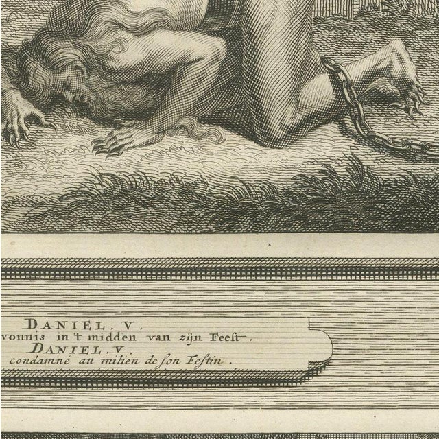 Pieter Mortier, Nebuchadnezzar Among the Beasts and Belshazzar's Feast, 1700, Engraving For Sale - Image 4 of 12