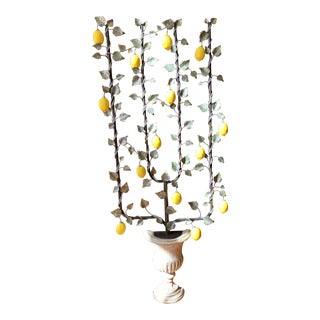 Hollywood Regency Italian Lemon Trellis Tole Tree For Sale