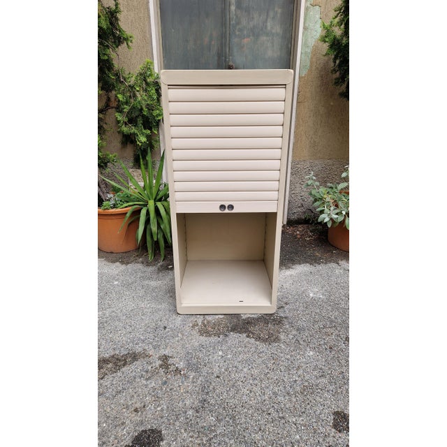White Iron Storage Cabinet with Shutter, 1950s For Sale - Image 6 of 14