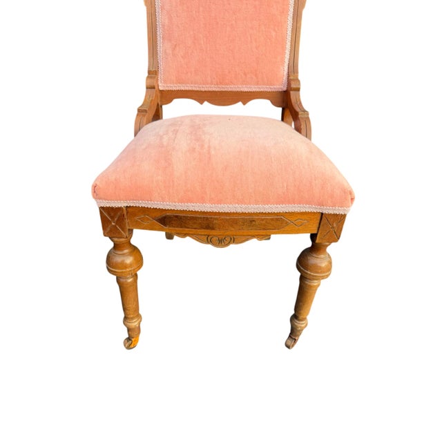 Late 19th Century Pink Parlor Set of Victorian Settee + 2 Chairs With Burl Veneer For Sale - Image 10 of 11