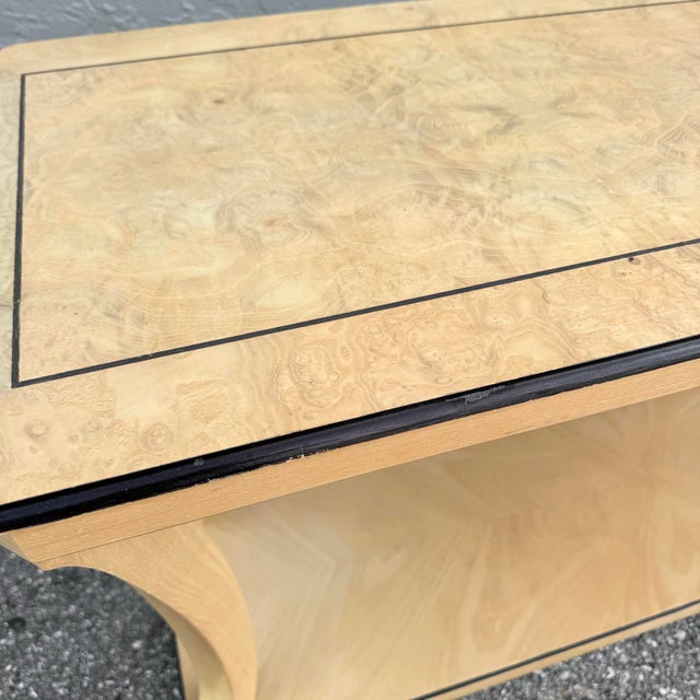 Vintage Art Deco Burlwood Console Table For Sale - Image 9 of 12