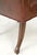 Pair Burgundy Leather Queen Anne Tufted Upholstery Walnut Armchairs MINT For Sale - Image 15 of 17