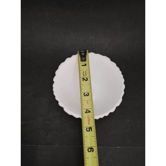 Vintage Indiana Milk Glass White Basketweave Chip & Dip Bowl with Clip & Lid Nos For Sale - Image 9 of 10