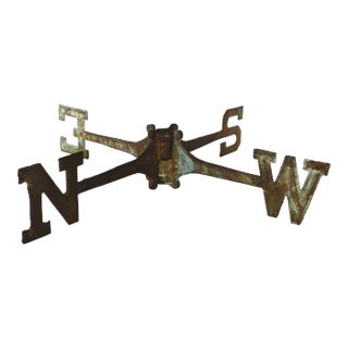 Early 19th C. French Architectural Salvage Cast Iron Weather Vein Directional Fragments For Sale