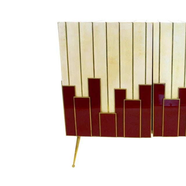 Wood Mid-20th Century Modern / Art Deco Style Italian Painted Server Cabinet For Sale - Image 7 of 9