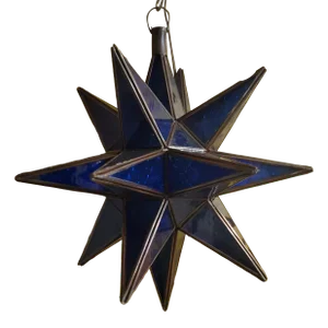 Large Handmade Blue Moroccan Star Lantern / Moravian Star