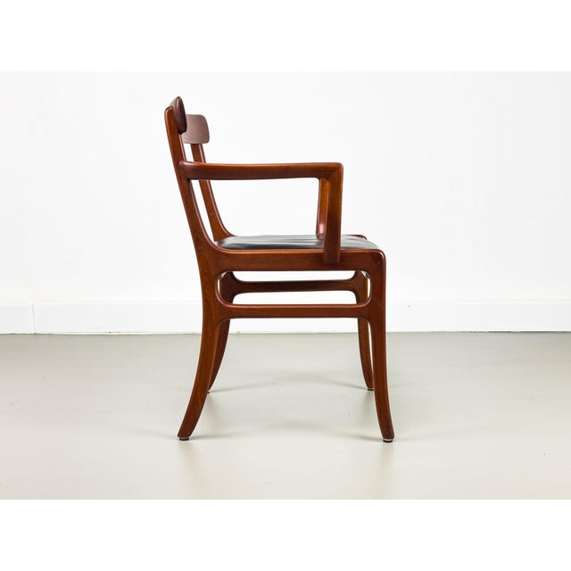 Mid-Century Modern Rungstedlund Armchair in Teak and Leather by Ole Wanscher for P. Jeppesen, 1960s For Sale - Image 3 of 18