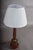 Neo-Classical Turned Wood and Brass Column Table Lamp with Pleated Shade, 1950s For Sale - Image 9 of 11