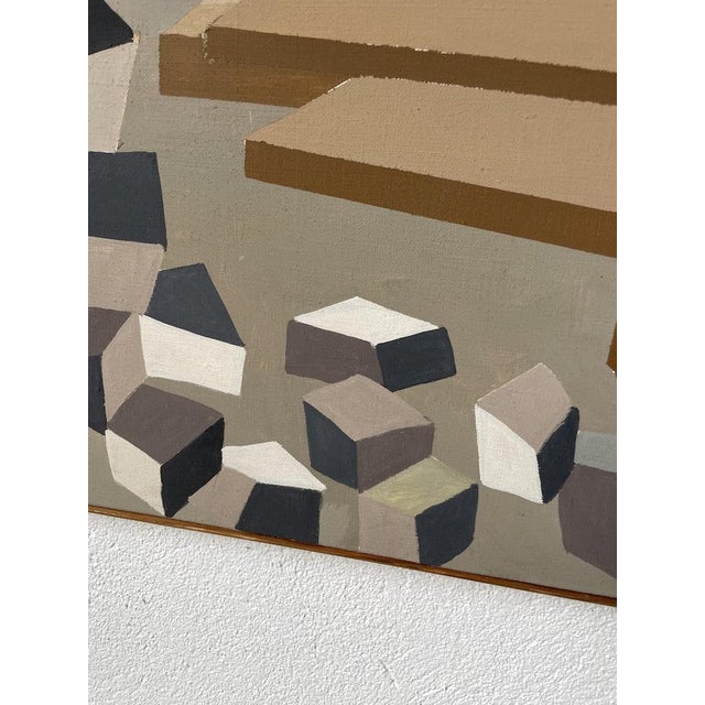 Paint Abstract Construction Site, 1960s, Canvas Painting For Sale - Image 7 of 18