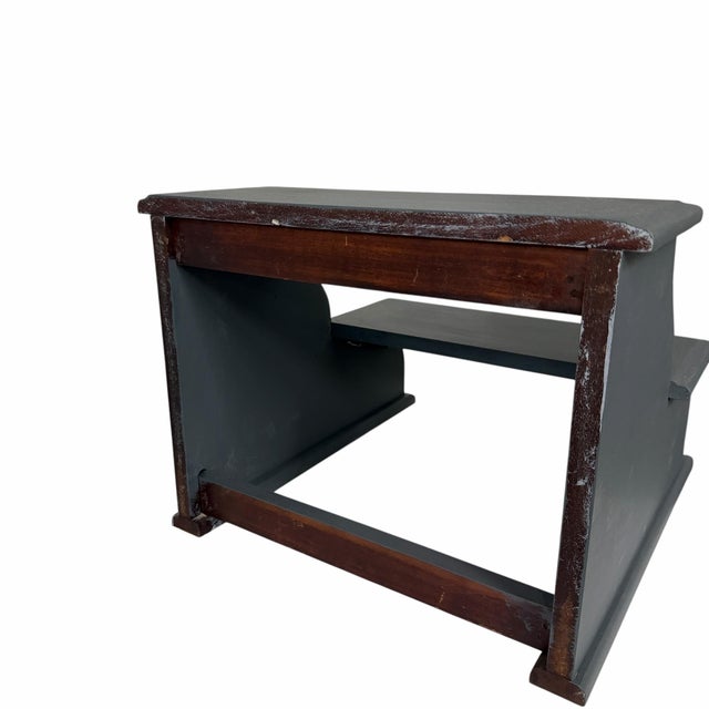 Late 20th Century Vintage Mahogany Hand Painted Bed Steps For Sale - Image 5 of 5