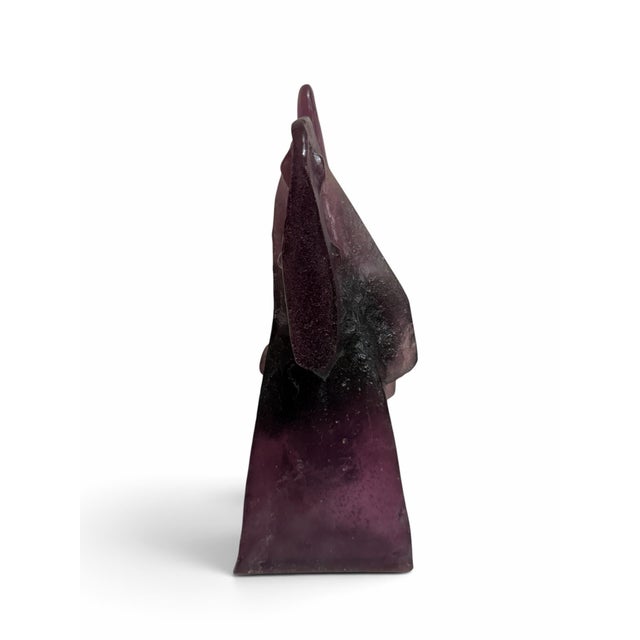 An exceptional mid-century modernist pâte-de-verre art glass sculpture titled "Parsifal" (Percival), designed by French...