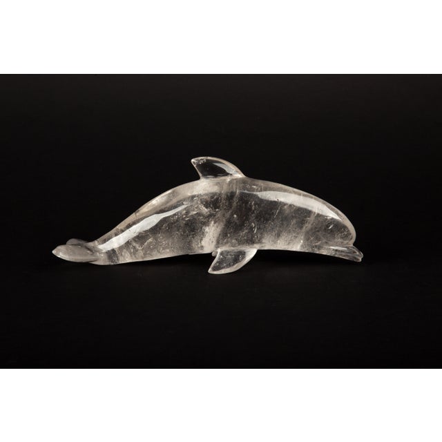 Hand-Carved Rock Crystal Dolphin For Sale - Image 4 of 6