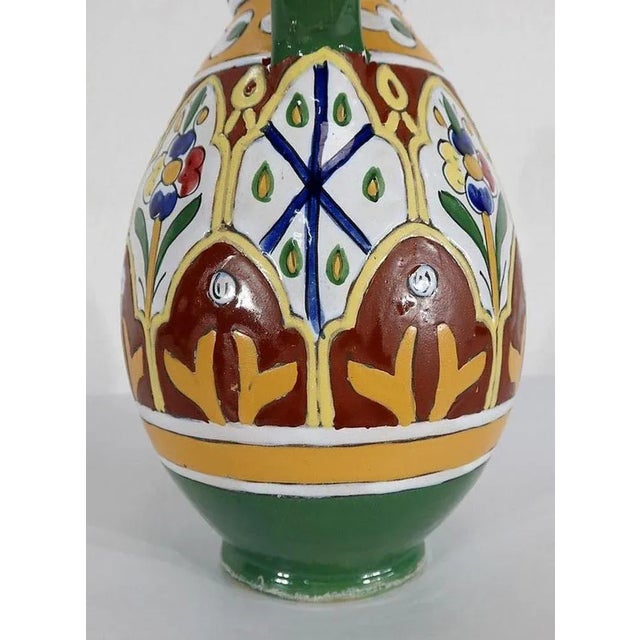Polychrome Vase in Enamelled Earthenware, Nabeul, 1920 For Sale - Image 16 of 18