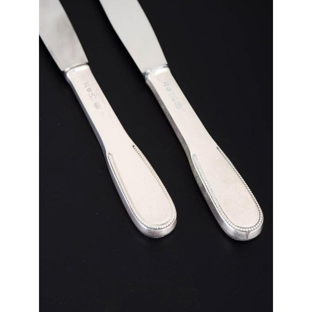 Lunch Knives in Silver and Stainless Steel by Evald Nielsen, 1930s, Set of 2 For Sale - Image 3 of 6