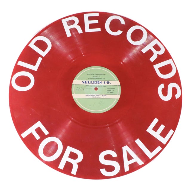 Vintage Record Album Converted to Advertising Sign Old Records for Sale For Sale
