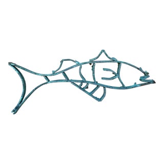 Single Midcentury Copper Fish Sculpture For Sale