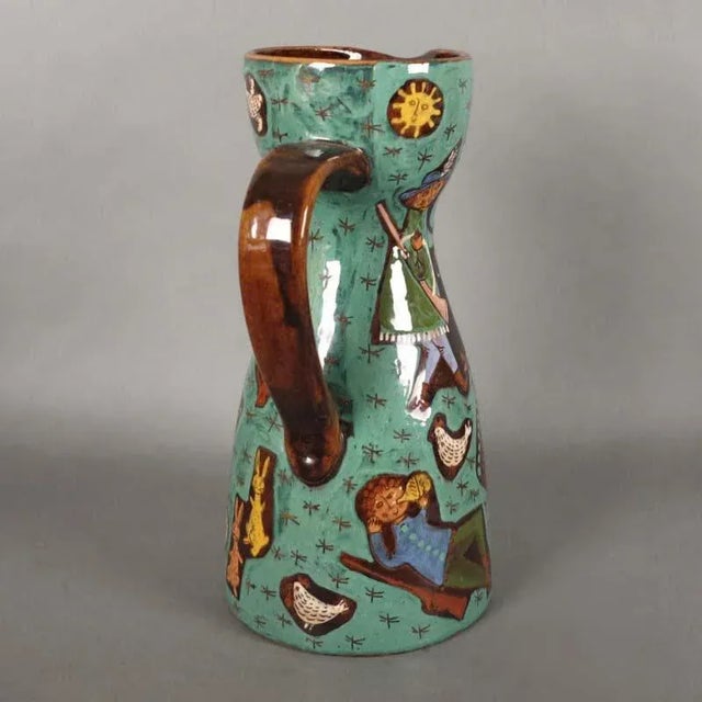 Swiss Ceramic Jug from Thun, 1940s For Sale - Image 13 of 14