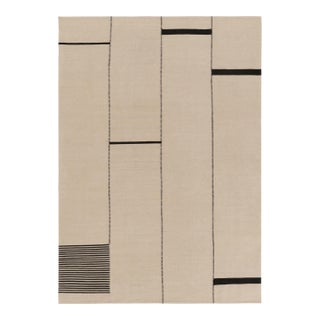 Rug & Kilim’s Contemporary Kilim in Cream and Black Tones For Sale