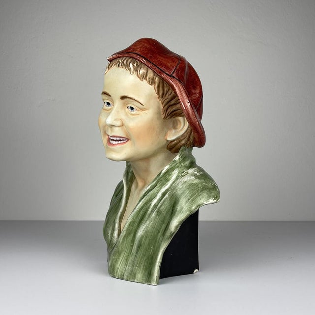Vintage Terracotta Bust of Boy, Coimbra, Portugal, 1960s For Sale - Image 14 of 15