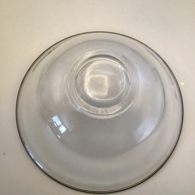 Glass Platinum Rim Noritake Salad Bowl Set- Set of 7 For Sale - Image 7 of 13