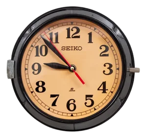 Vintage Black Wall Clock from Seiko, 1990s